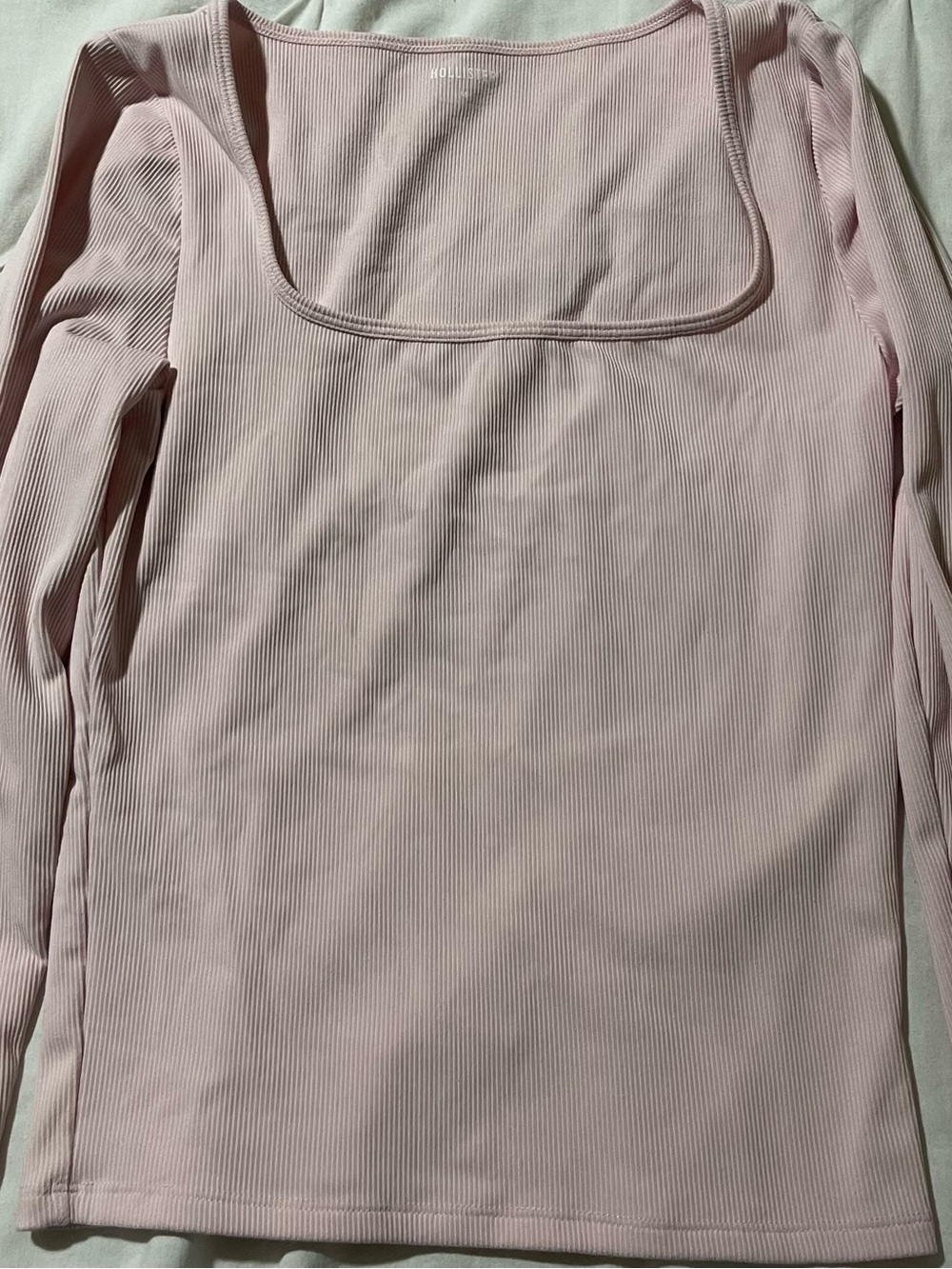 Hollister Dusty Pink Ribbed Scoop Neck Top